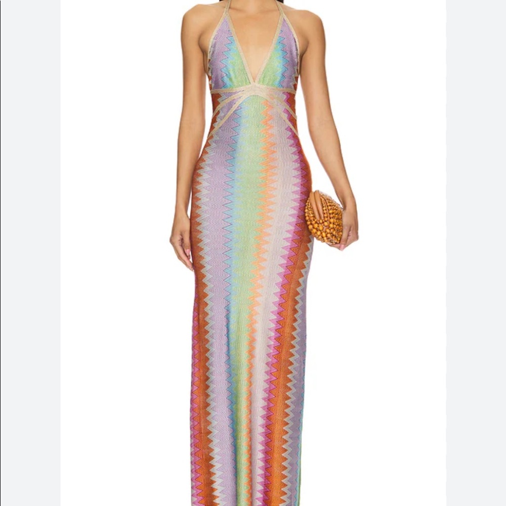 Alexis multicolor chevronknit maxi dress gown